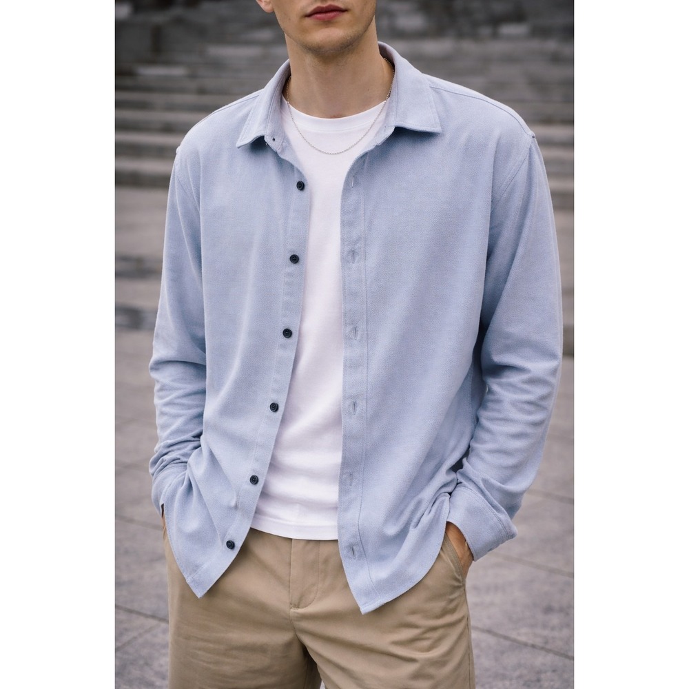 Untuckit Men's Button Up Blue XL Long Sleeve Shirt